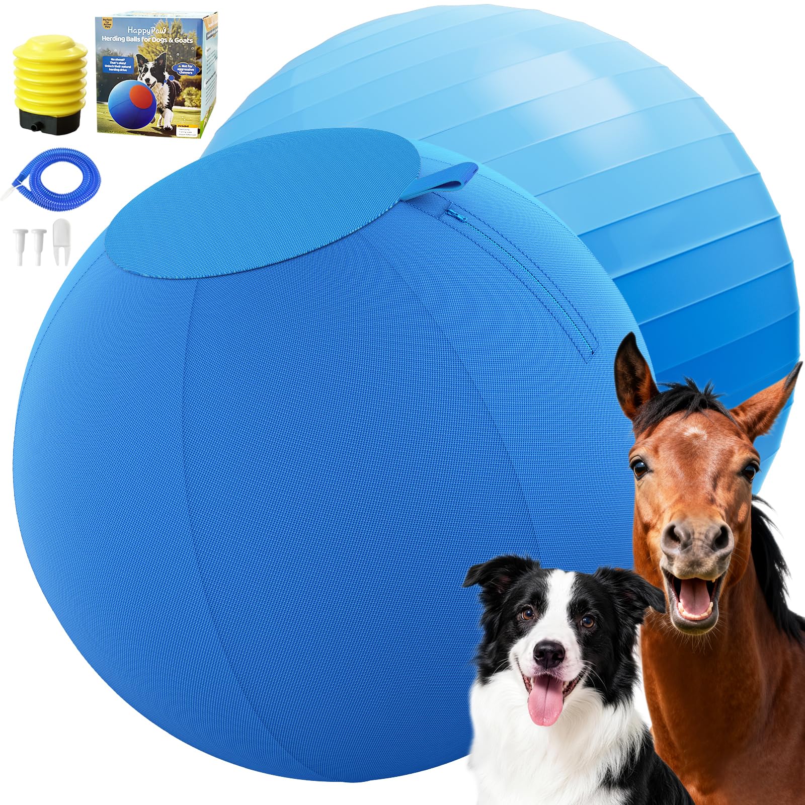 Povee Happypaw balle berger 18po en action, jeu de poursuite pour chiens.