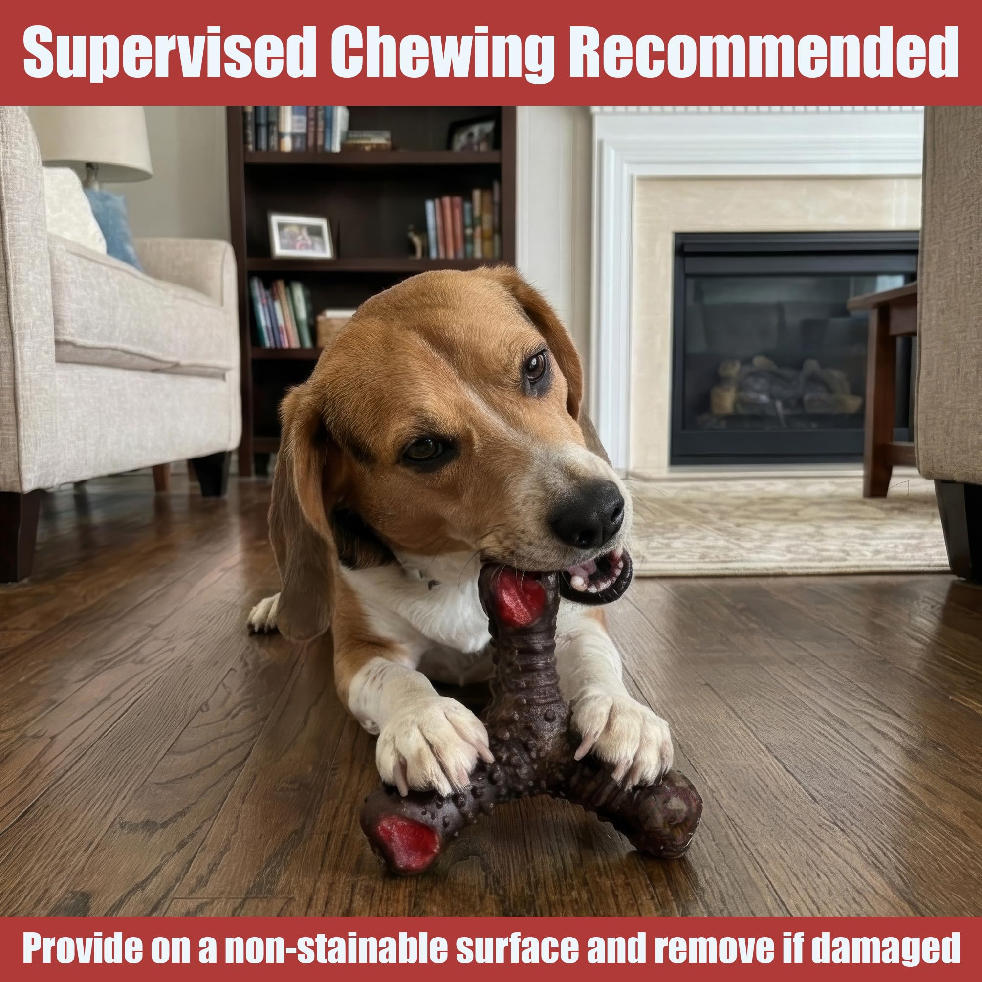 POW Jerky Toughies Tri-Bone, saveur boeuf réel, appétit chez les chiens.