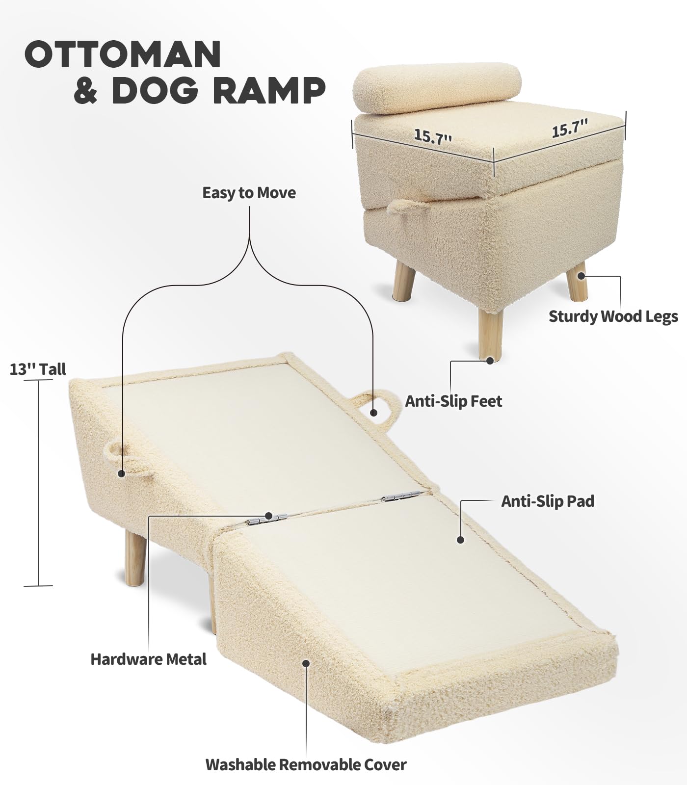 Powerful Xishan rampe bois solide, supporte jusqu'à 100 kg pour usage quotidien.