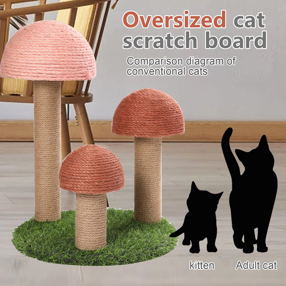 PowerKing poste griffes chat champignon: herbe artificielle offre un endroit reposant.