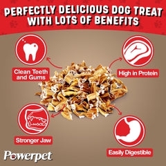 Powerpet Morceaux bâton à mâcher texture ferme pour mastication soutenue.