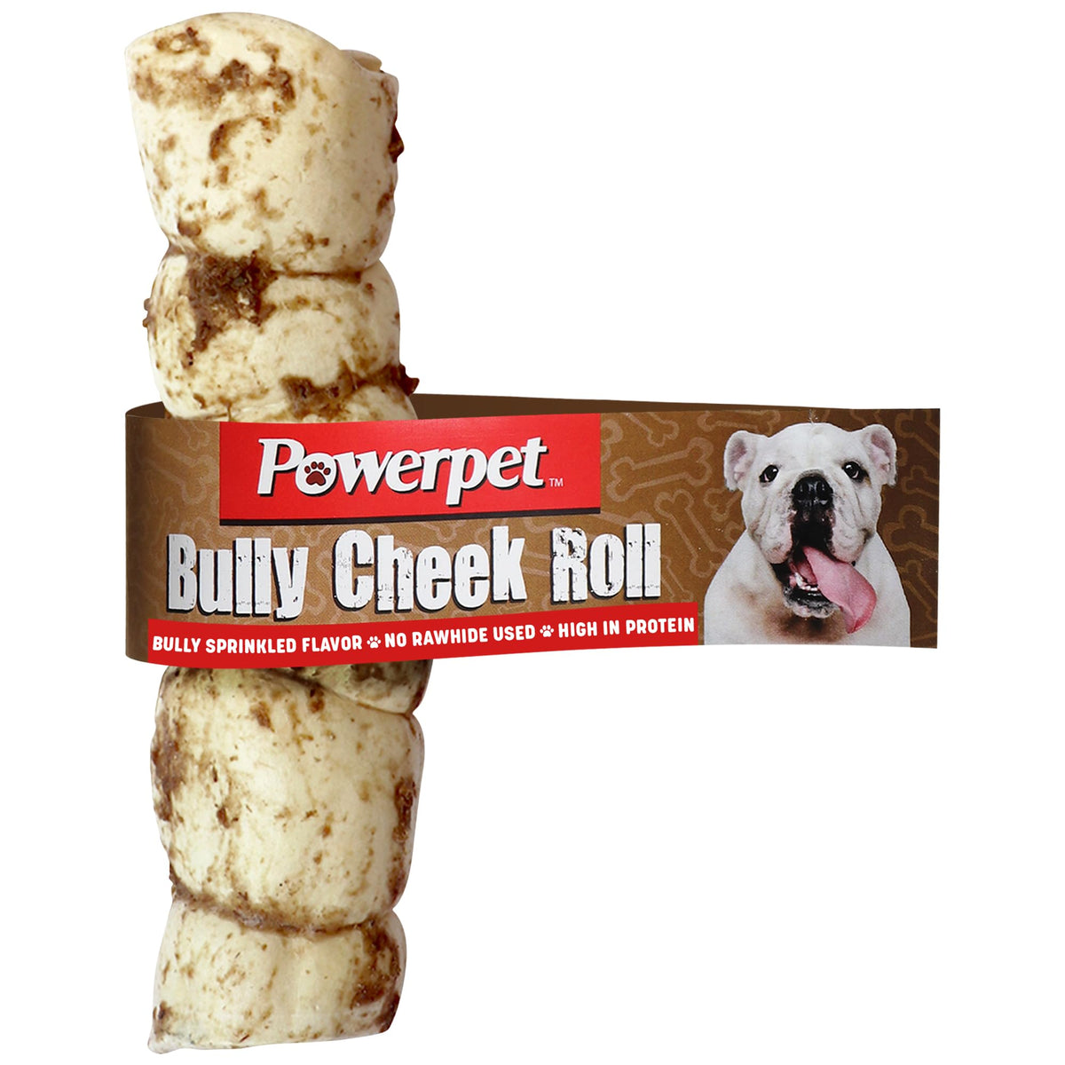 Powerpet rouleau joue-boeuf bully: friandise naturelle idéale pour la mastication