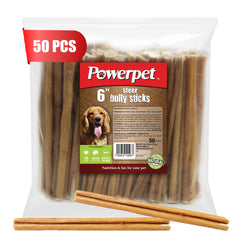 Powerpet Steer Stick 6 pouces, friandise naturelle pour mastication durable.