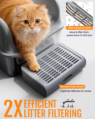 Powools bac-litiere acier inox rabat anti-eclaboussures protege le sol