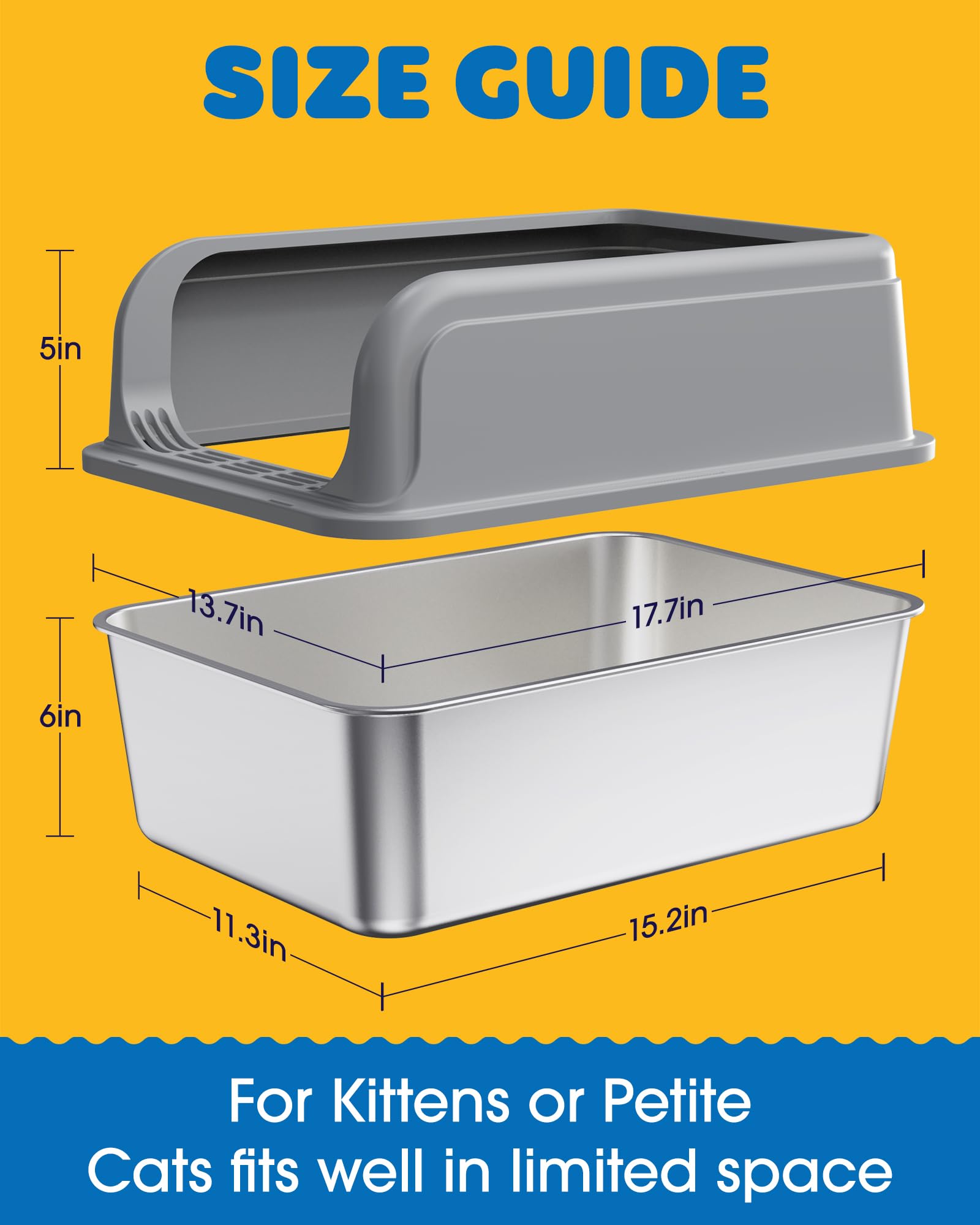 Powools ensemble double bac-litiere, rangement facile et accessibilité améliorée grâce aux scoops