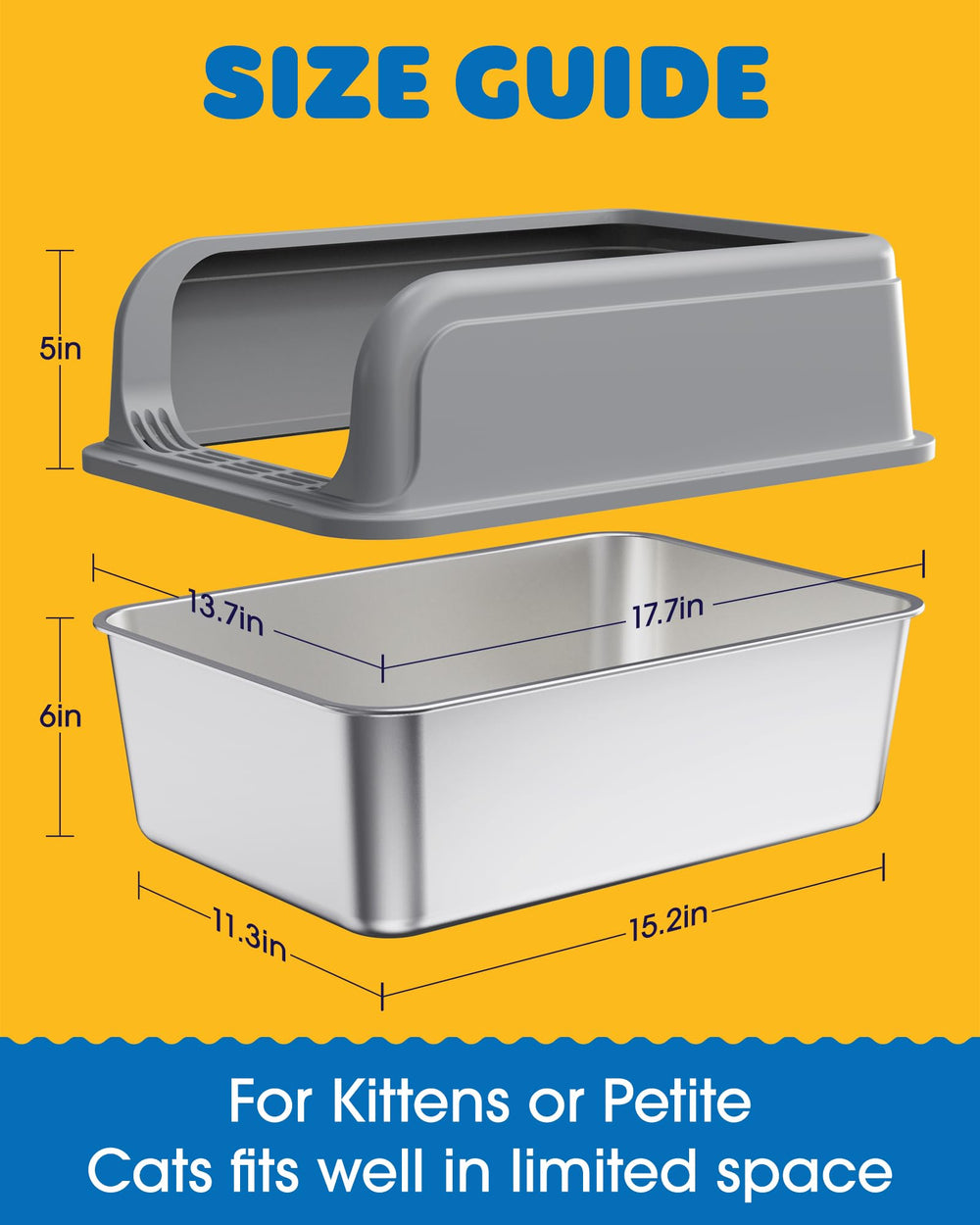 Powools ensemble double bac-litiere, rangement facile et accessibilité améliorée grâce aux scoops