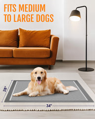 Powools tapis educateur chiots charbon 6 couches, absorption élevée pour grands chiens.