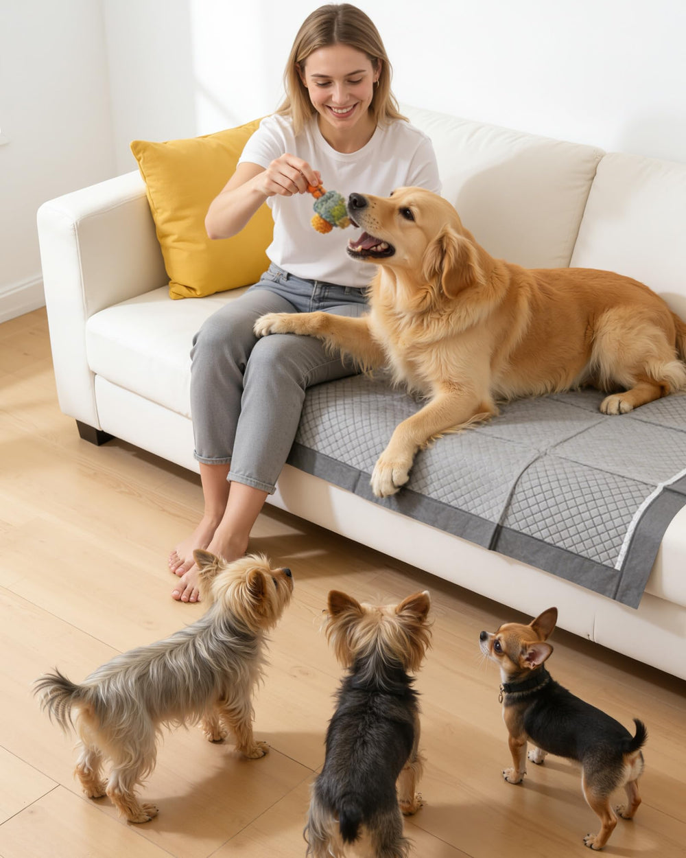 Powools tapis educateur chiots charbon protection lors des trajets en voiture.