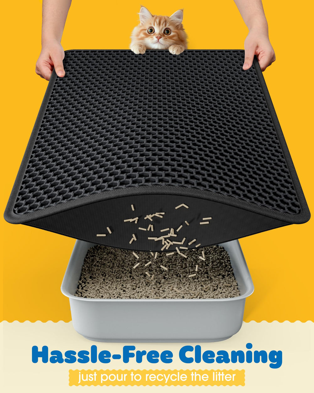 Powools tapis litiere base imperméable et base antiderapante protegeant le sol