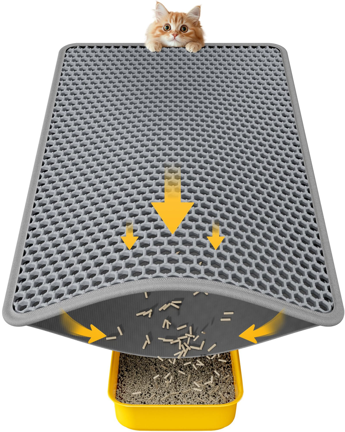 Powools Tapis Litière: double couche capte les grains et protège le sol.