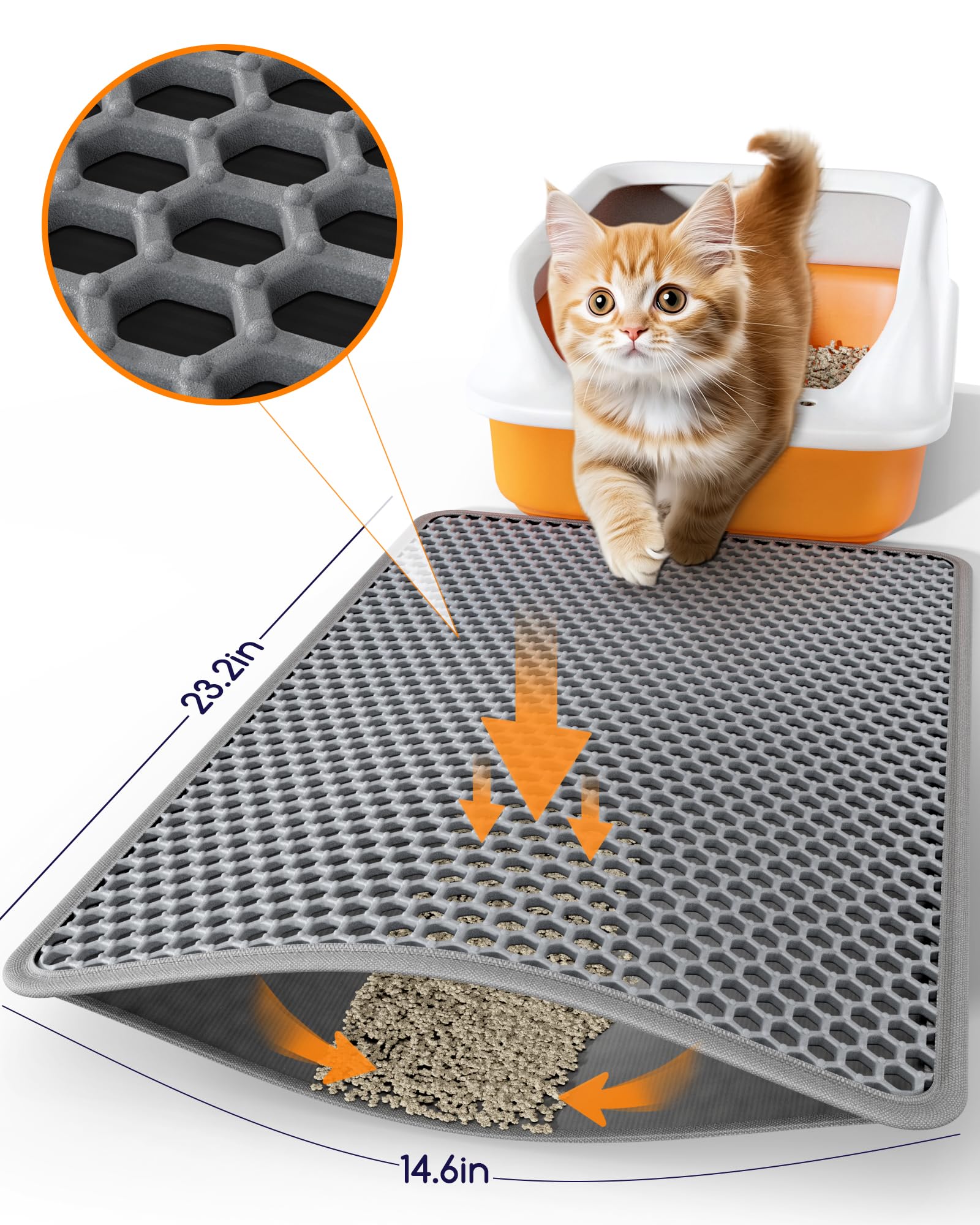 Powools Tapis Litière Chat, utilisation polyvalente sous bols et zones de repas.
