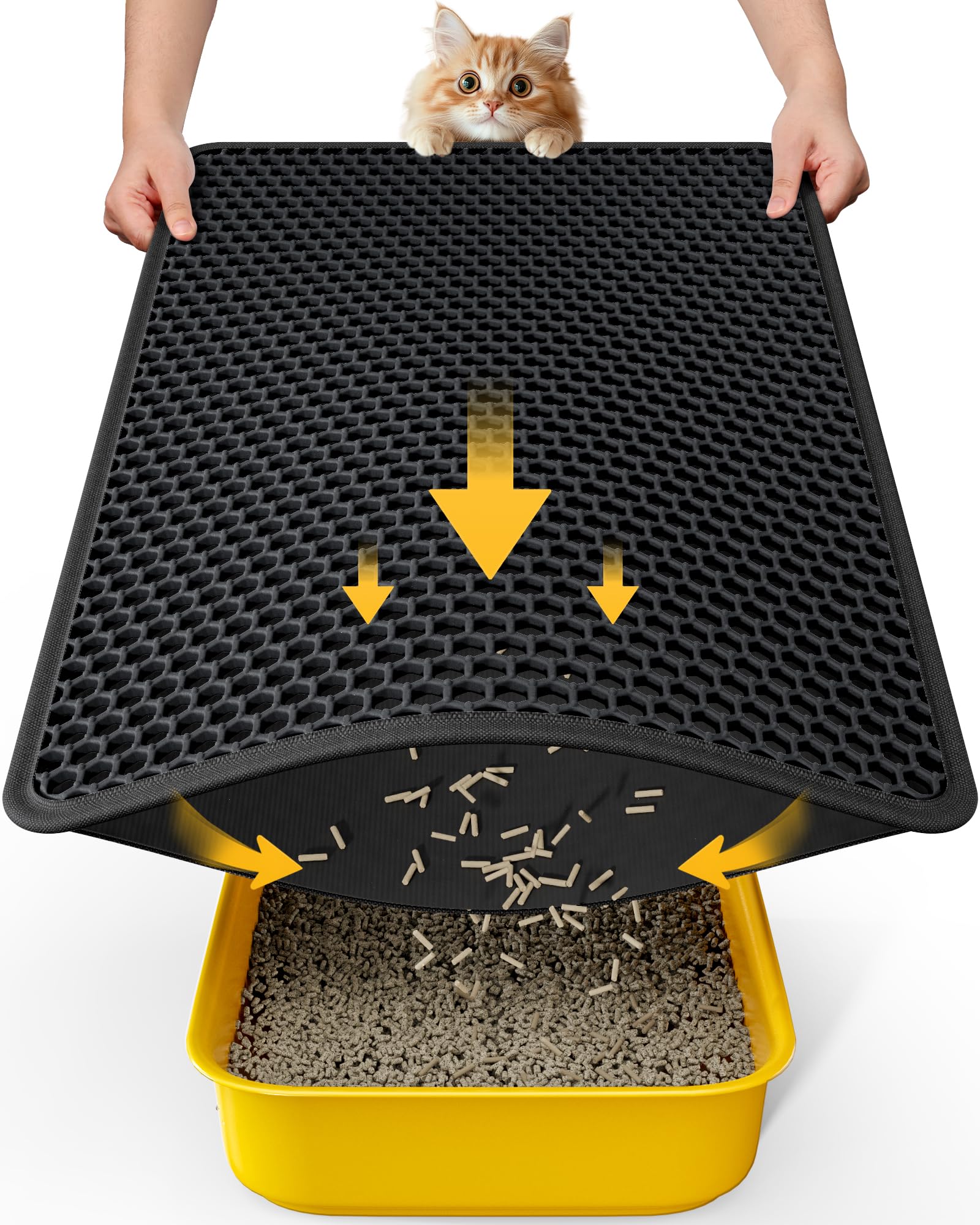 Powools tapis litiere double capture capture la litiere et facilite le nettoyage