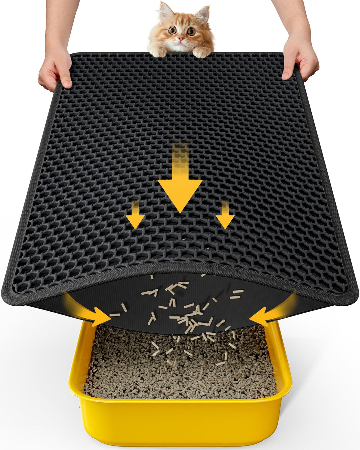 Powools tapis litiere double capture capture la litiere et facilite le nettoyage