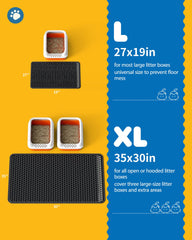 Powools tapis litière double couche noir, face inférieure, collecte les débris