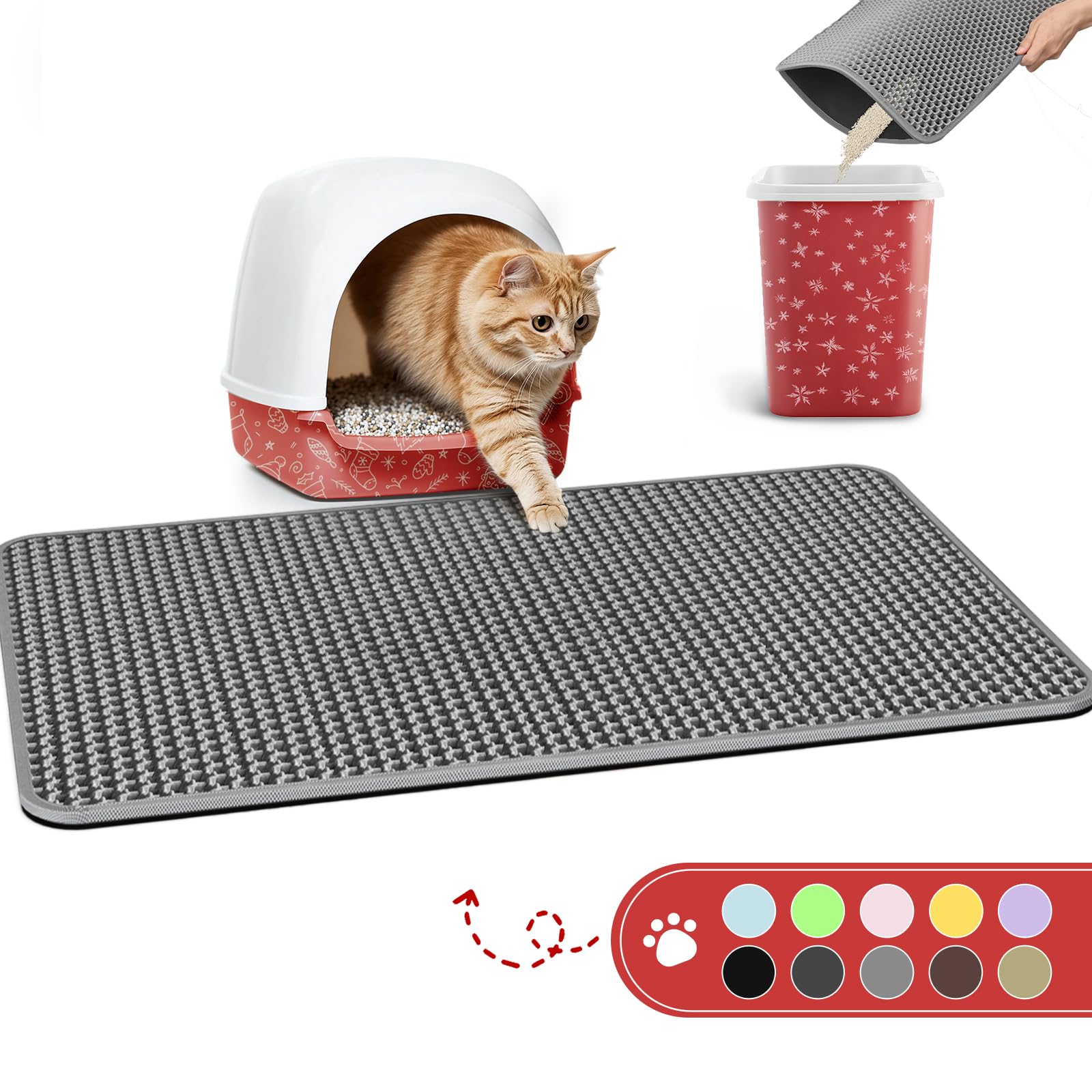 Powools tapis litière double couche capte les grains et réduit les débris