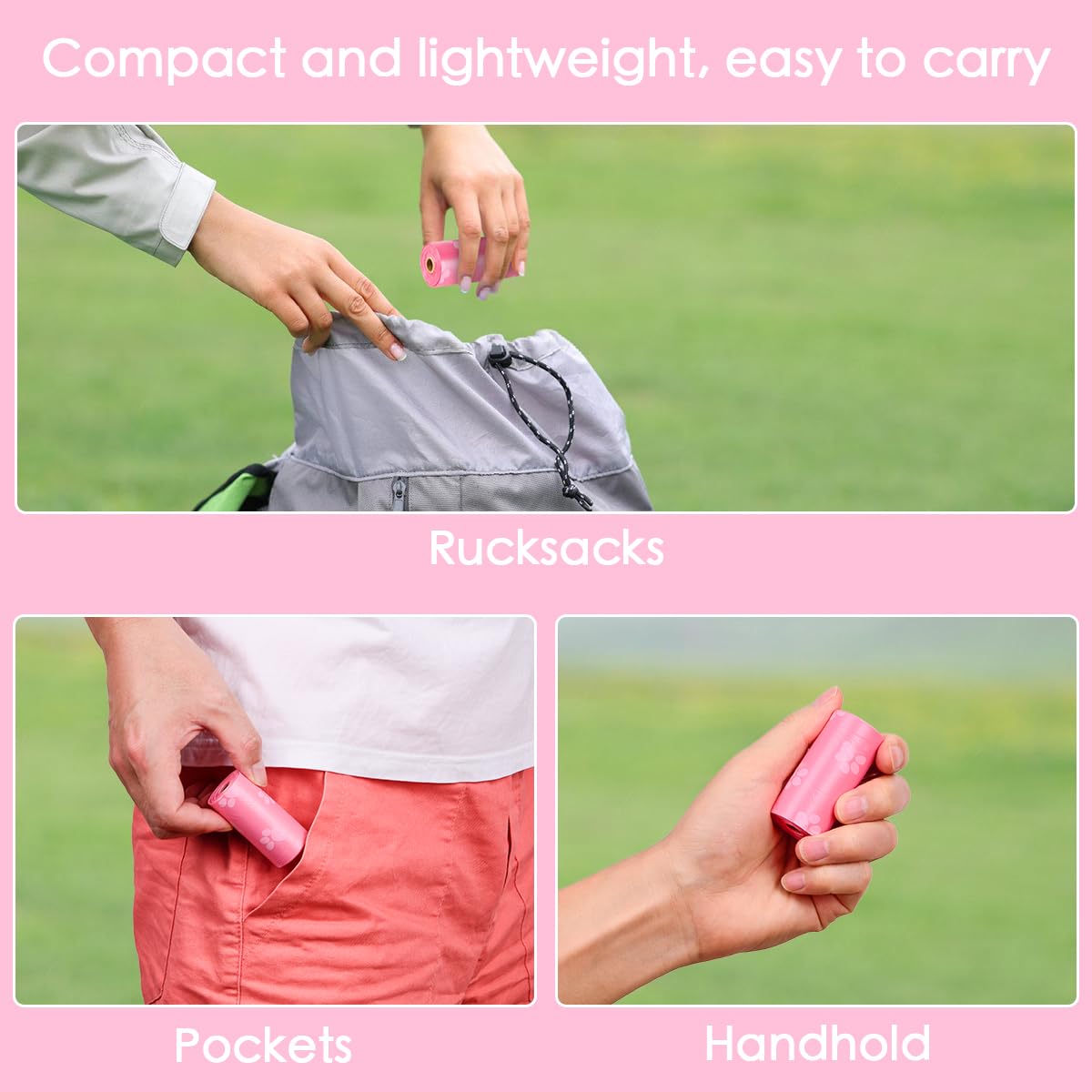 PPEIWASTE sac crottes compact pour voyages, rangement pratique.