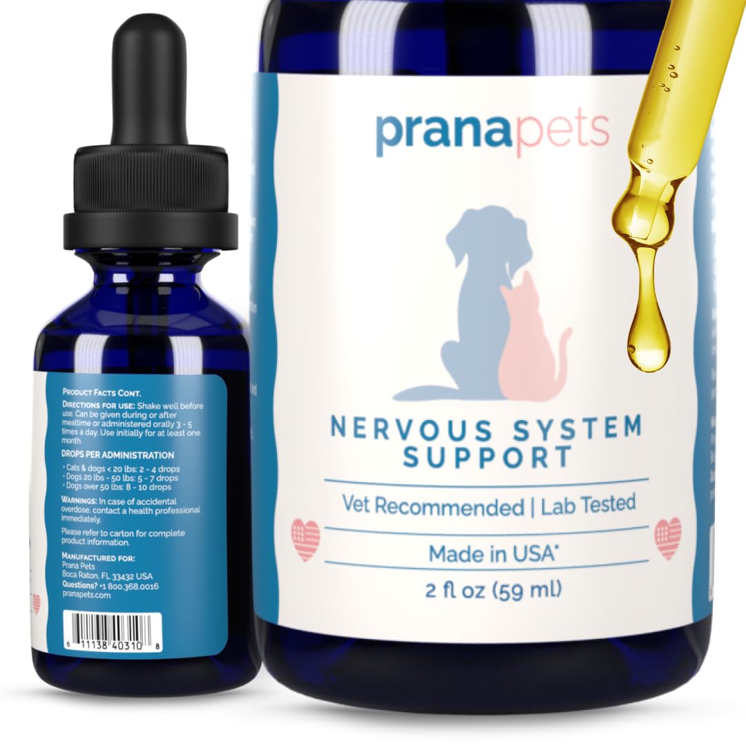 PranaPets gouttes – soutien système nerveux pour chien et chat, effet apaisant possible.