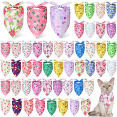 Bandana Preboun pour chien avec motifs printaniers floraux, prêt pour photos et fêtes.