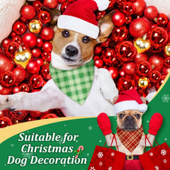 Bandanas Preboun pour chien, motif plaid grand format, facile à porter.