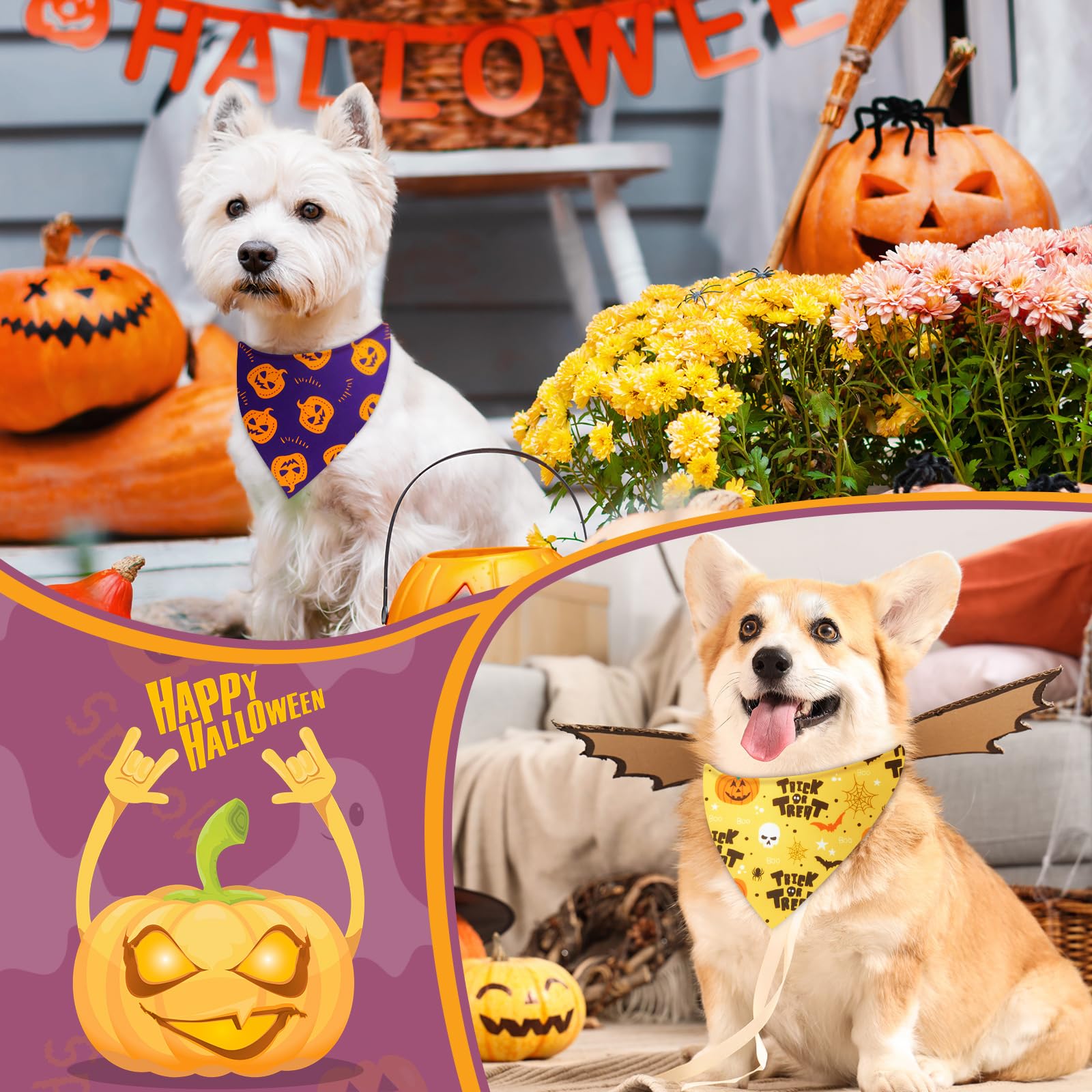 Bandanas Preboun Halloween fantôme, design charmant pour sorties et photos