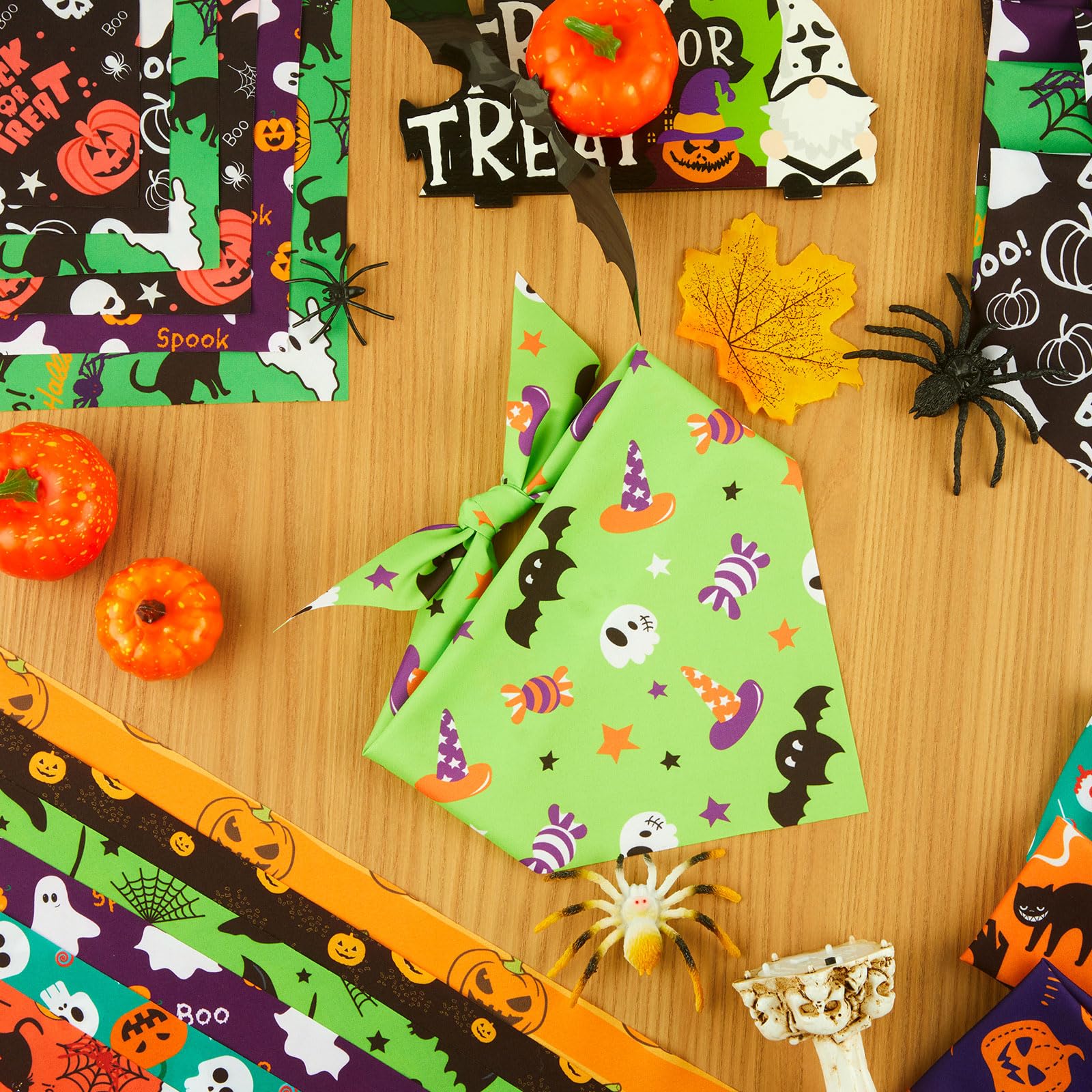 Bandanas Preboun Halloween tissu polyester léger, facile à laver