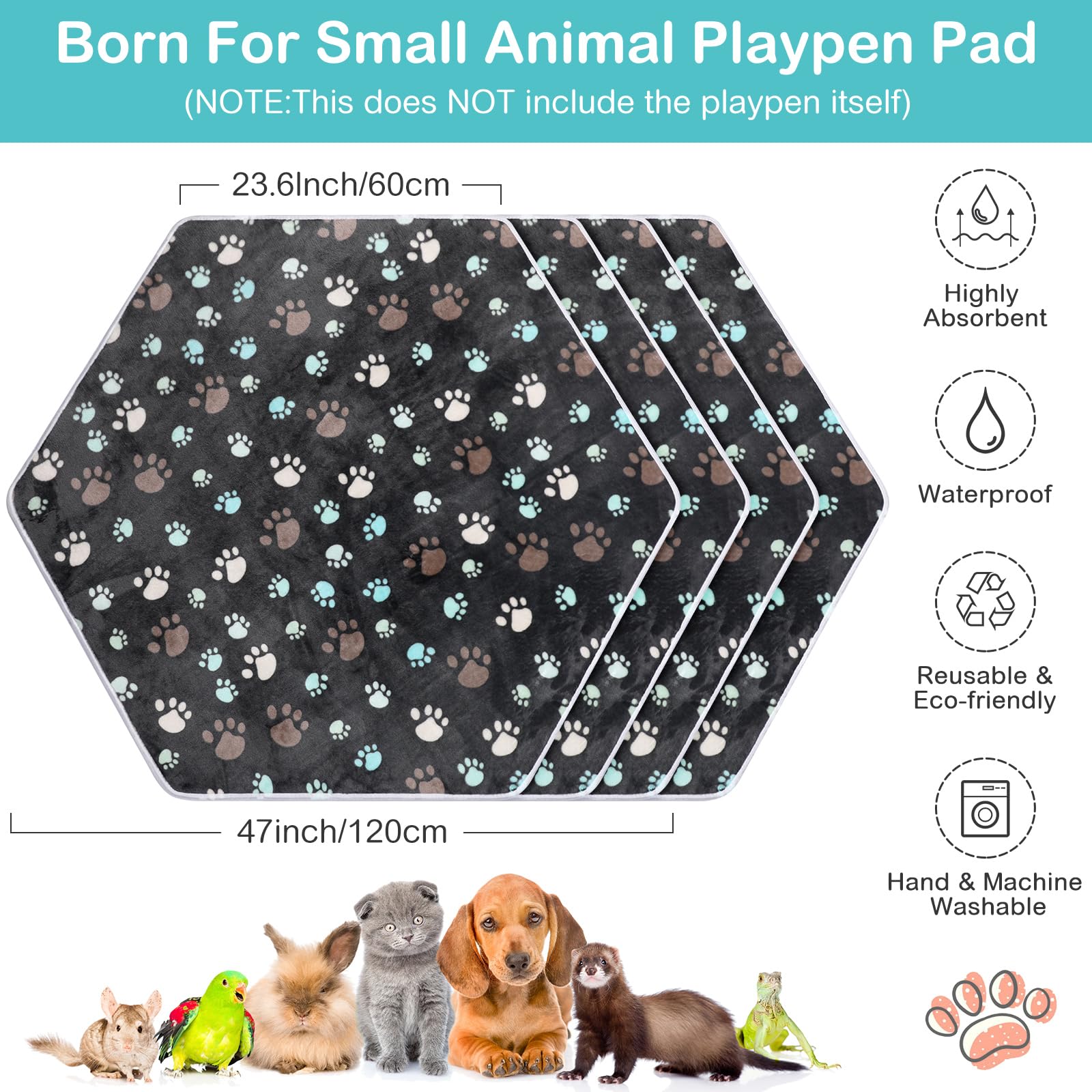 Preboun liner imperméable 24 pouces, idéal pour litière et couchage propres.