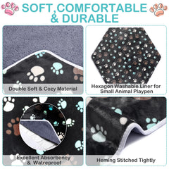 Preboun tapis de parc réutilisable, confort et propreté pour petits animaux.