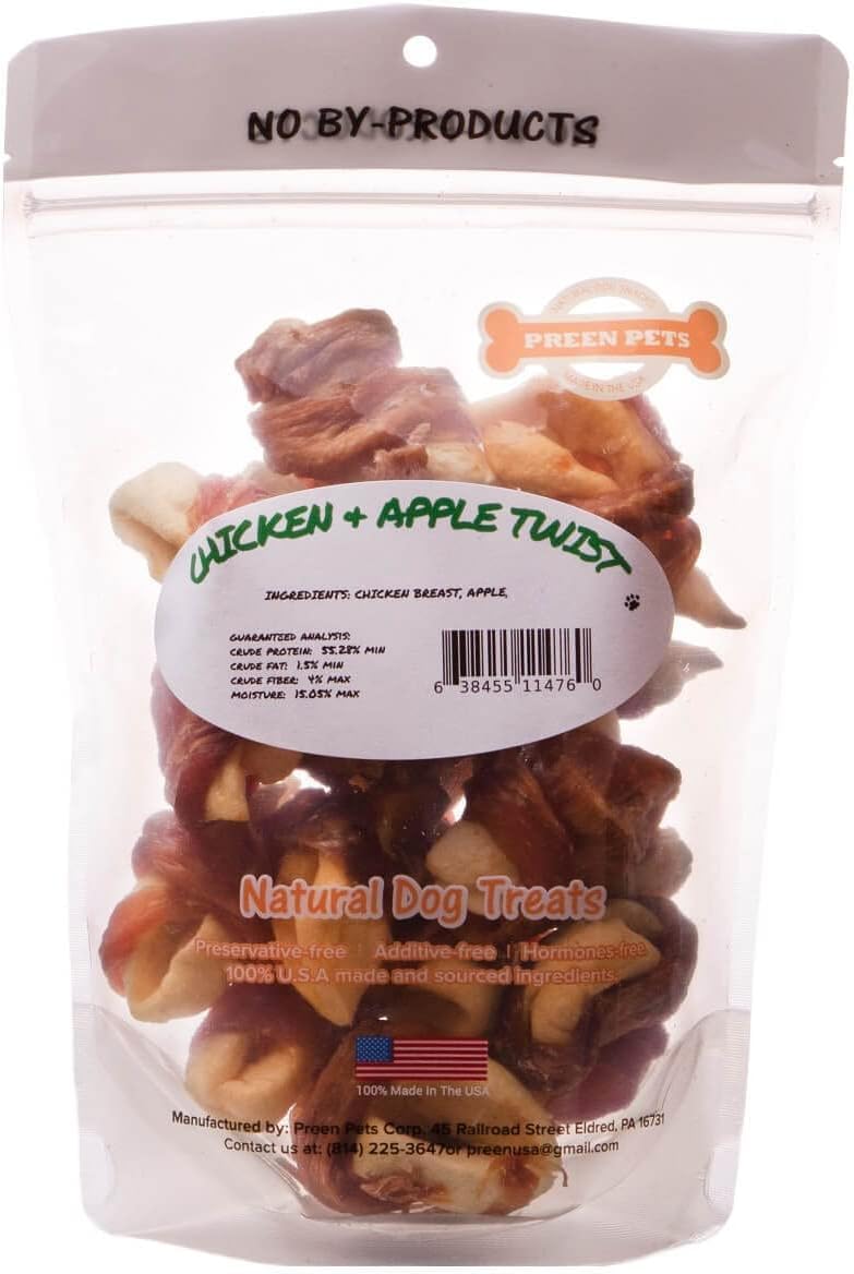 Preen Pets texture masticable poulet-pomme, plaisir de mastication pour chien
