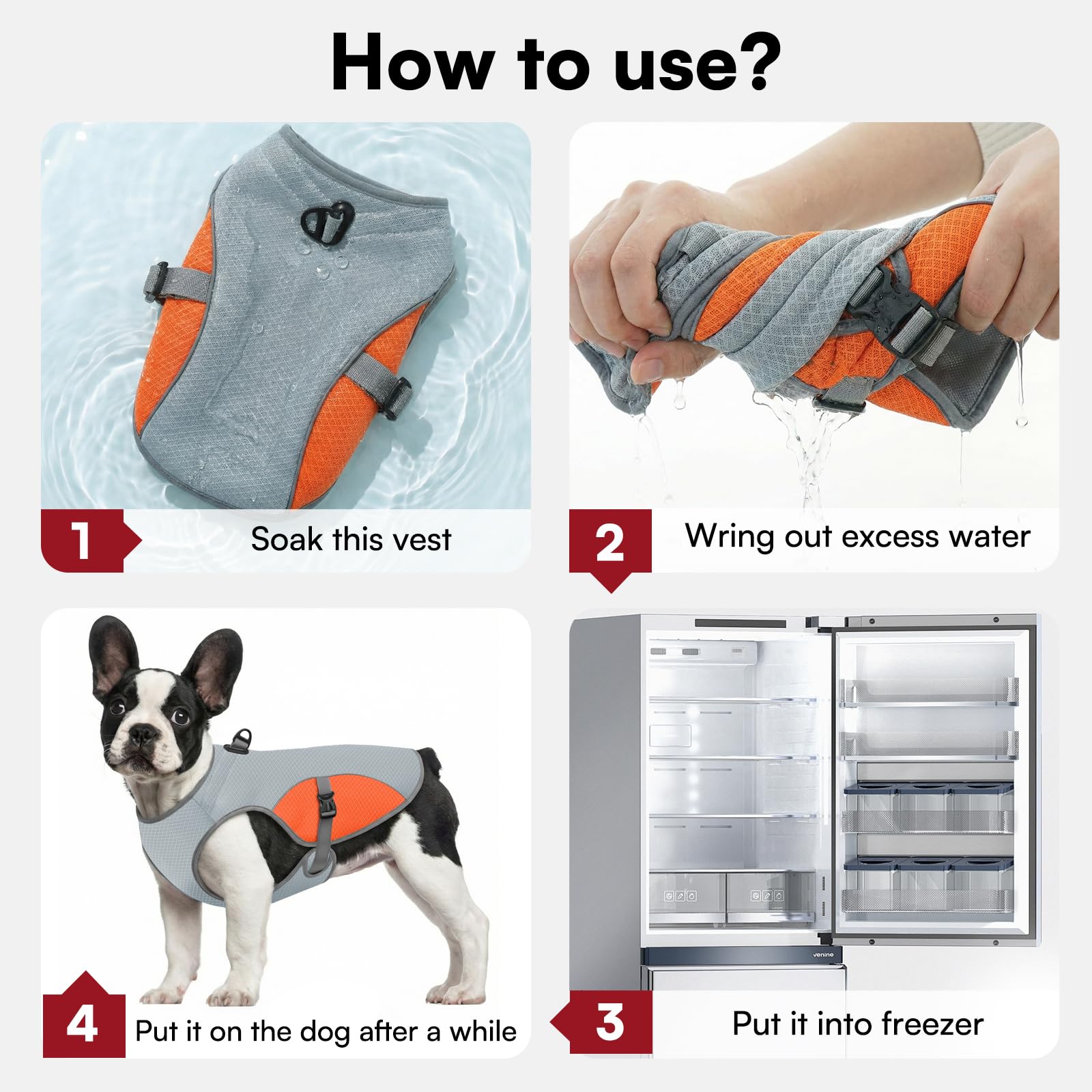 Anneau en D sur gilet chien Preferhouse, attache pratique pour la laisse