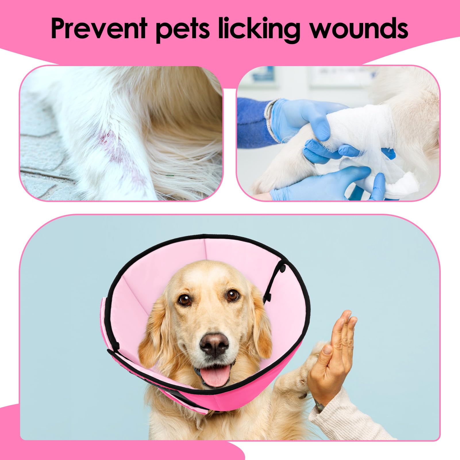 Preferhouse design-ergonomique-cone-recup-chien-moyen: silhouette adaptée et stabilité.