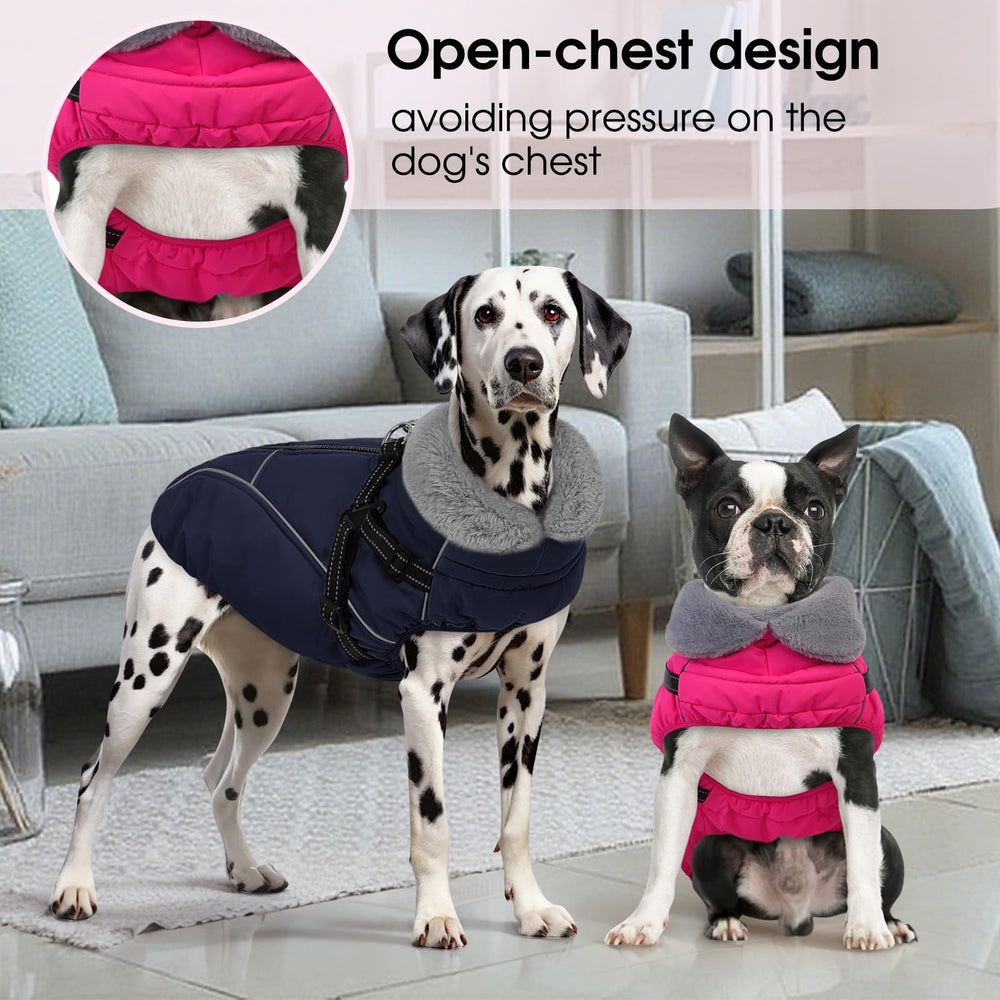 Manteau Preferhouse chien hiver – fermeture zip dorsale: enfilage rapide sans effort.