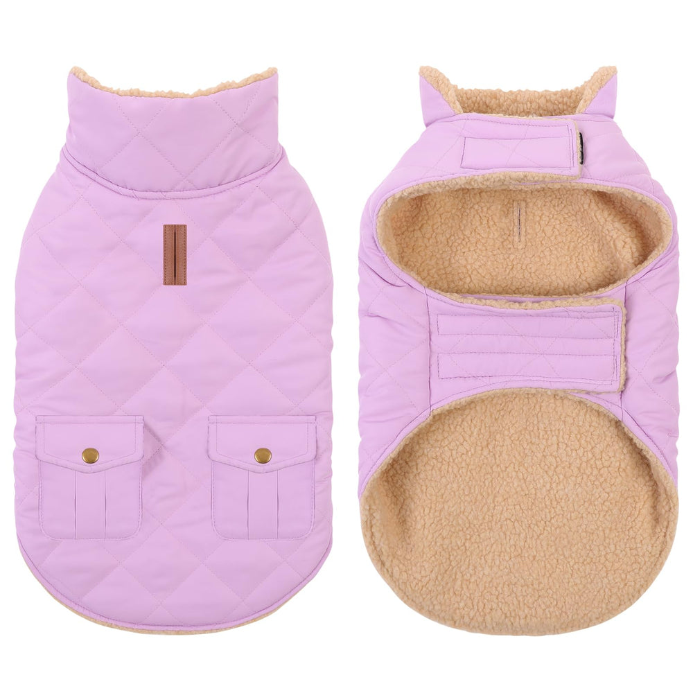 Design carreaux et uni du manteau d'hiver Preferhouse pour chien grande taille