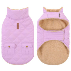Design carreaux et uni du manteau d'hiver Preferhouse pour chien grande taille