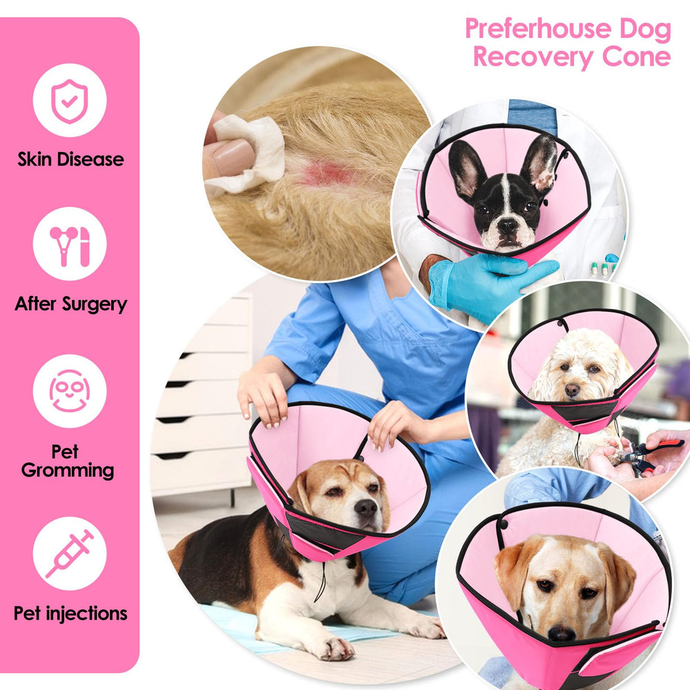 Preferhouse cone-protection-durable-confort-chien-rose: protection fiable sans gêne.
