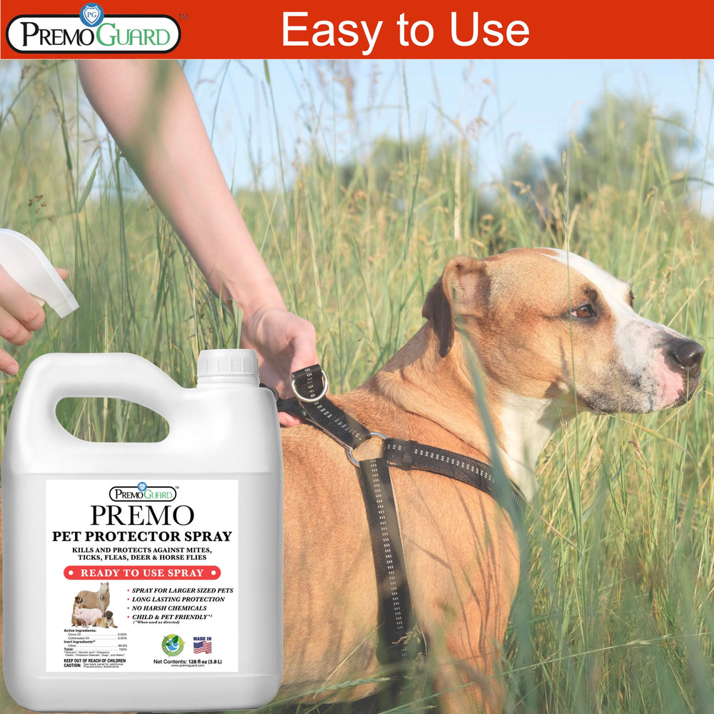 Premo Guard Spray sur tapis et meubles pour usage intérieur et extérieur.