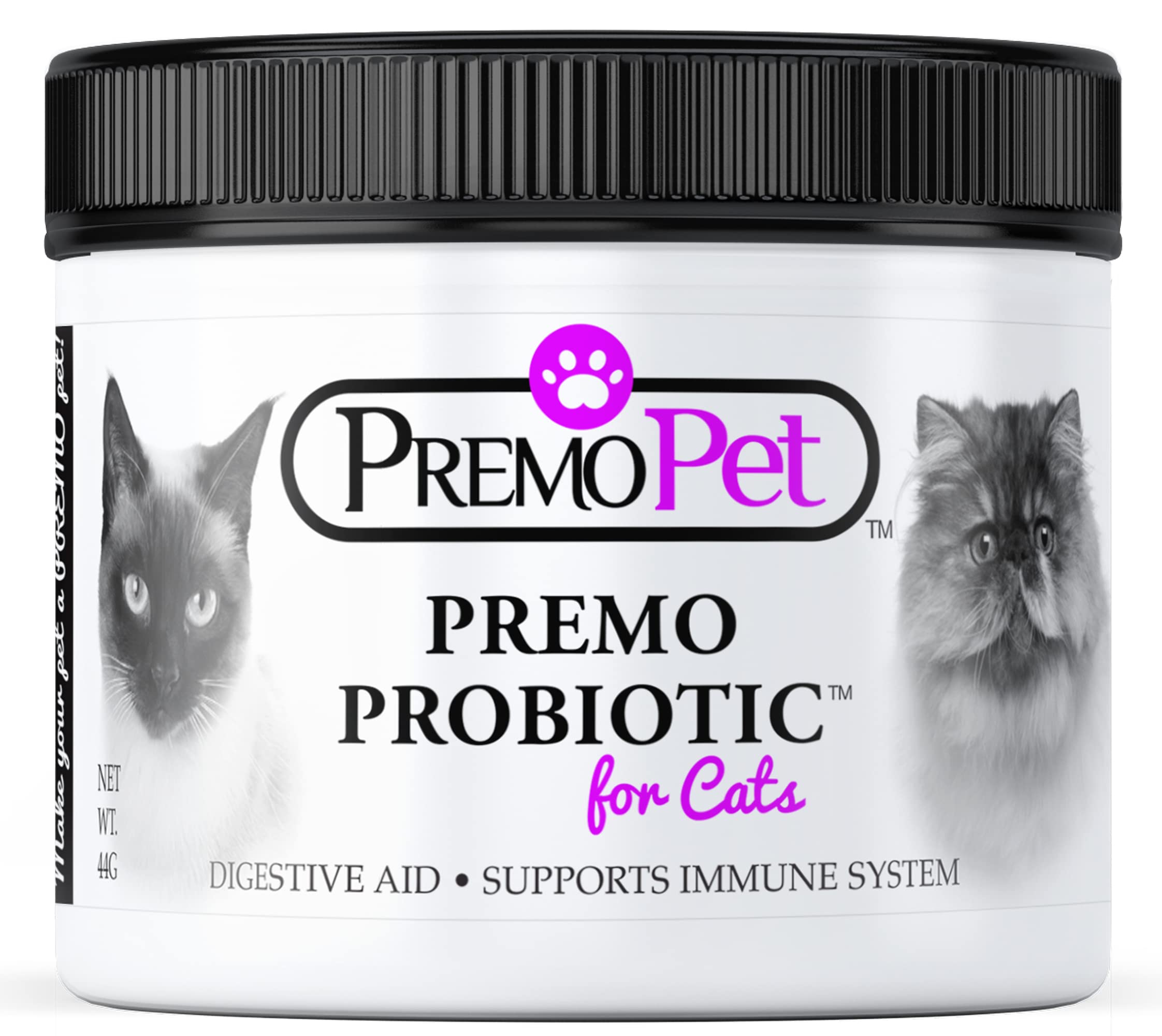 Premo Probiotic chat – bouteille-poudre : soutien digestif pratique et sans effort.
