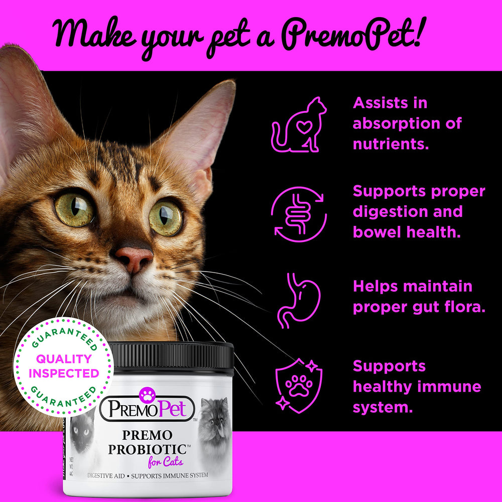 Premo Probiotic chat – dose-poudre : mesure précise pour l’alimentation.
