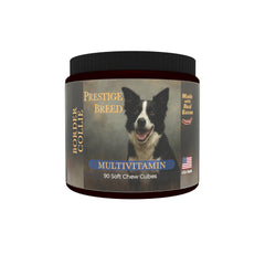 Prestige Breed Border Collie : bouteille de multivitamines au bacon réel et goût attrayant.