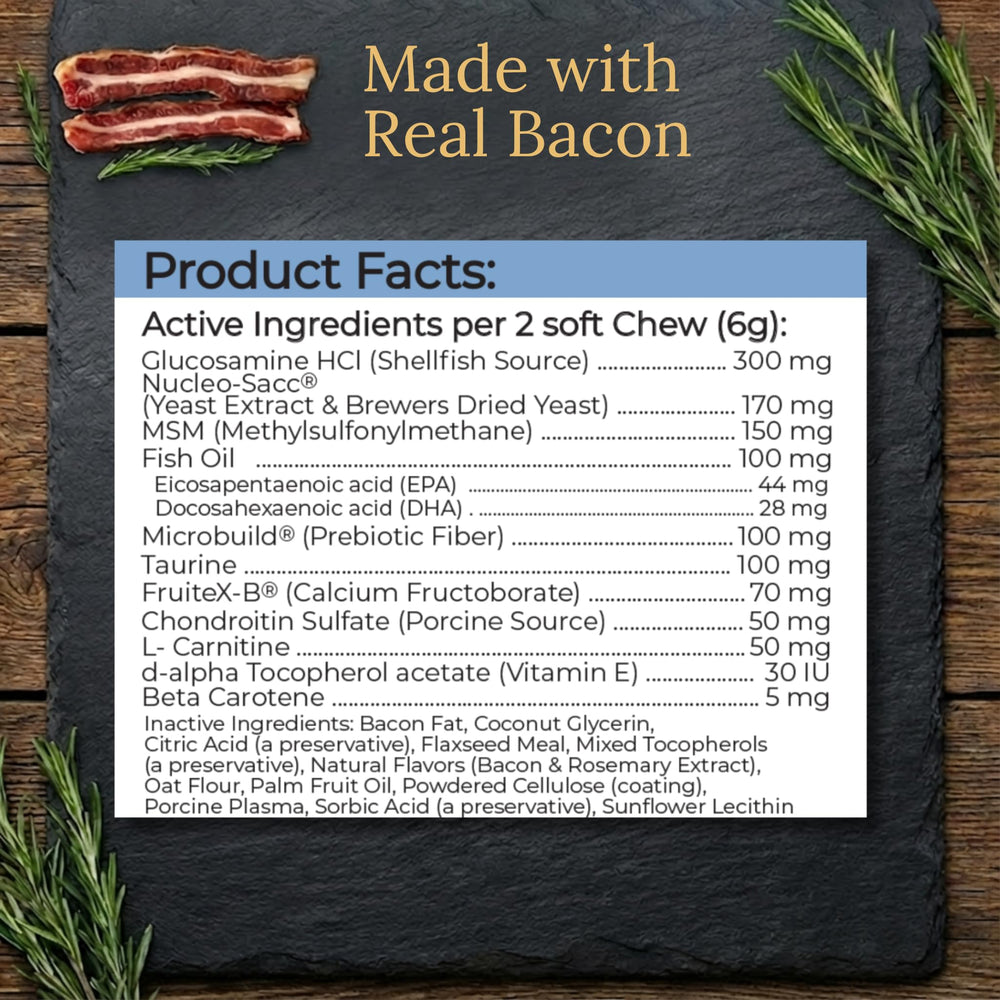 Fabriqué aux États‑Unis avec bacon réel, preuve de qualité Prestige Breed.