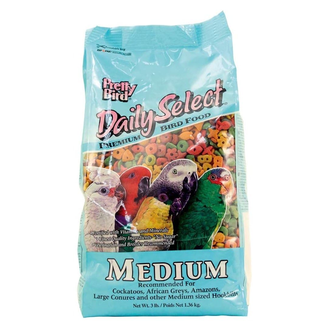 Pretty Bird Daily Select : pellets multicolores stimulant la diversité nutritionnelle.