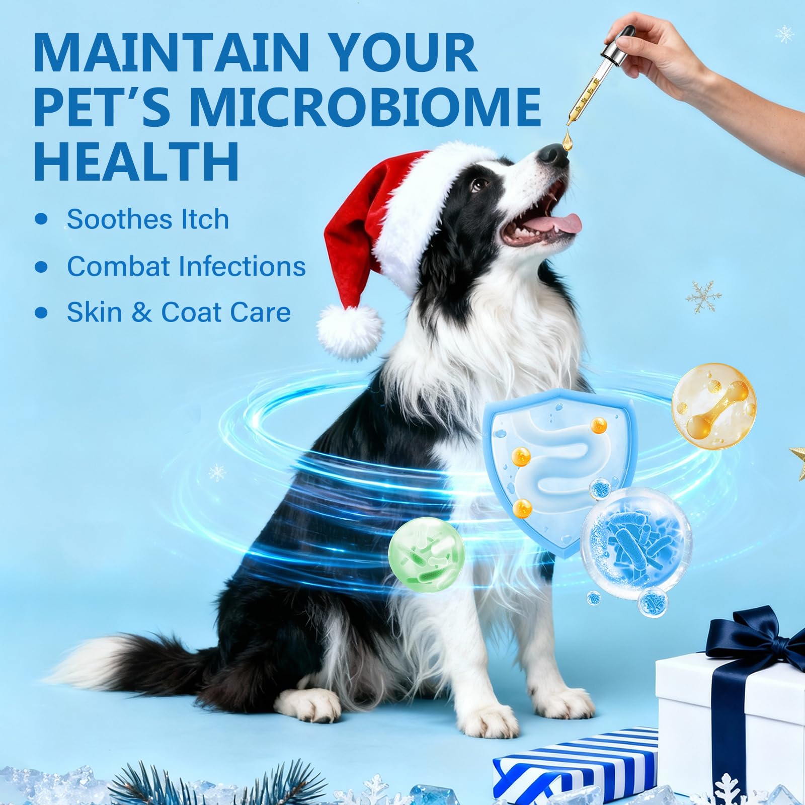 Flacon riche en probiotiques et vitamines pour soutenir l’immunité.
