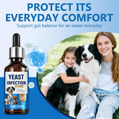 Chien détendu grâce à Prettypum, potentiel soulagement de l’irritation cutanée.