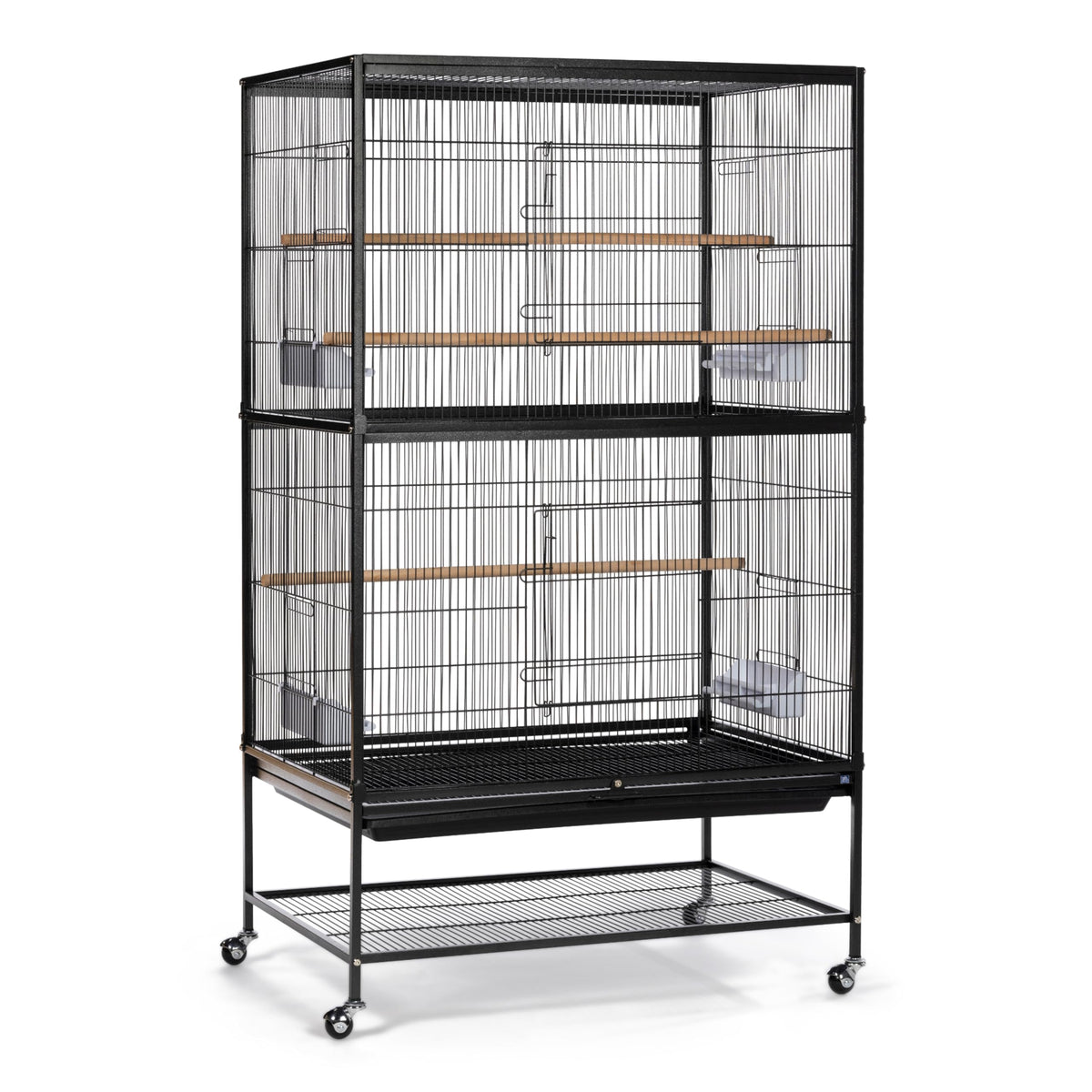 Cage PH Prevue Hendryx en acier noir avec roulettes pour déplacement facile.