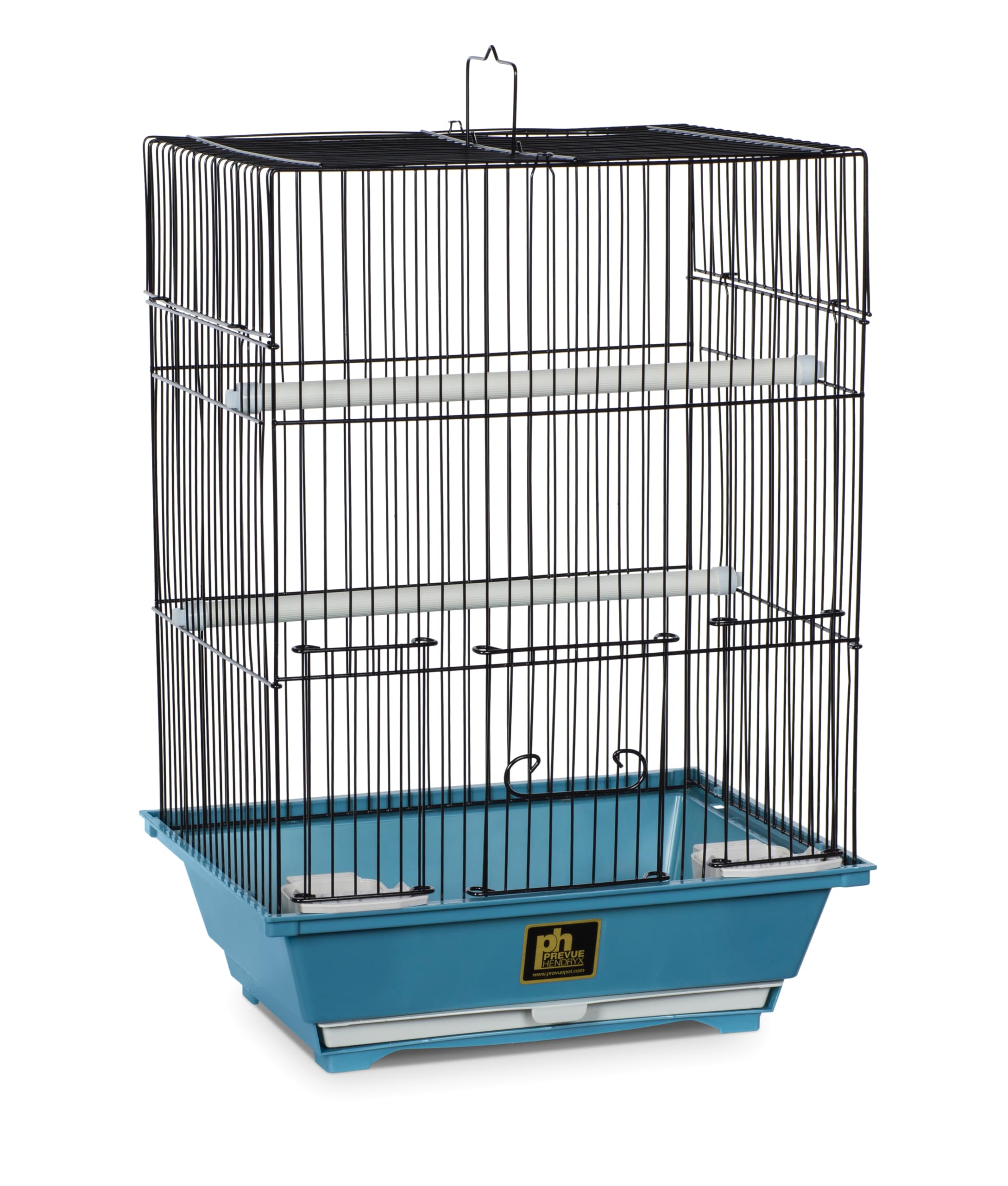 Cage Prevue Pet en bleu slate, portable et idéale pour voyages des petits oiseaux.