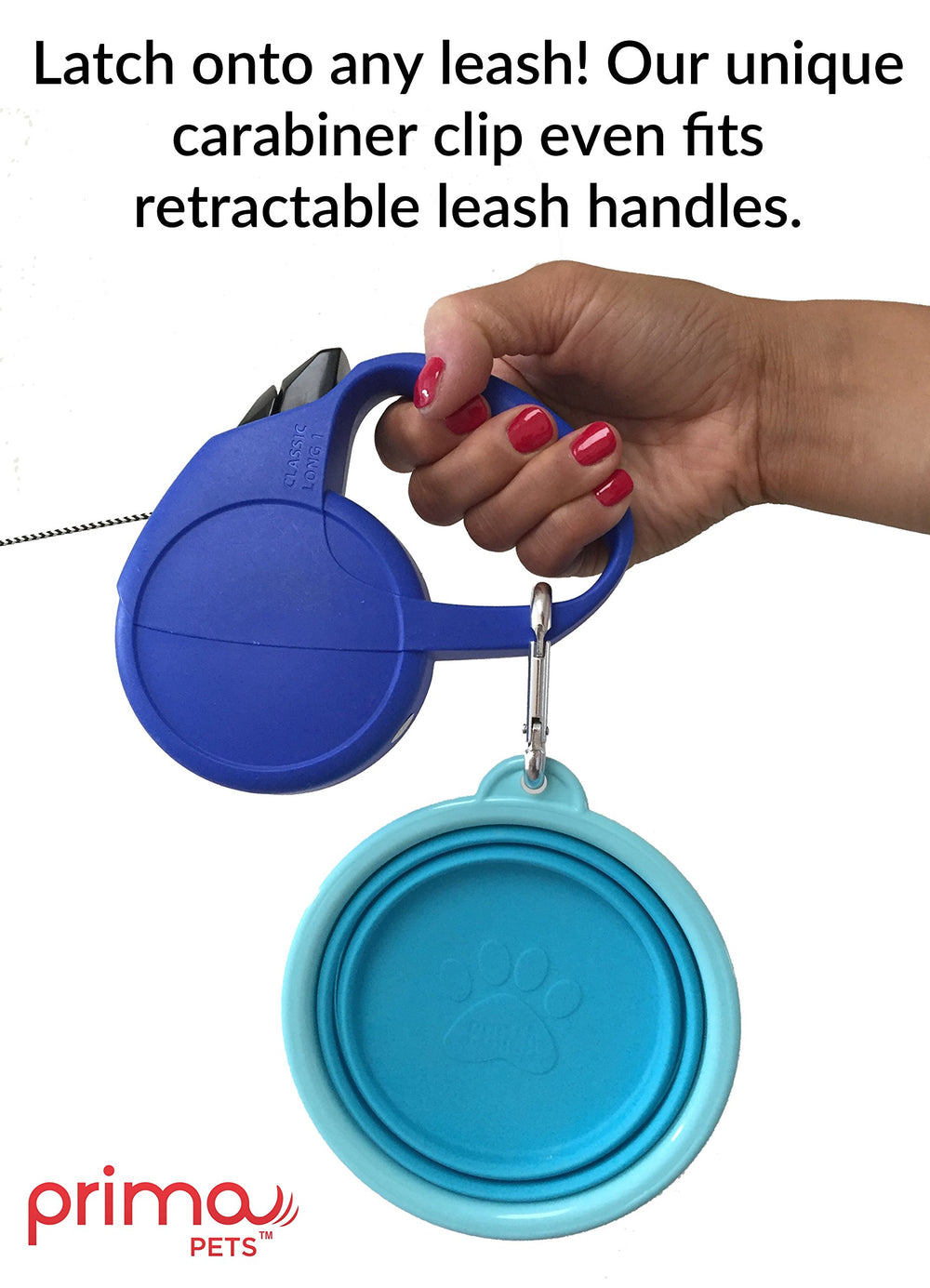 Bol Prima Pets Aqua avec attache rapide, fixation sûre sur la laisse
