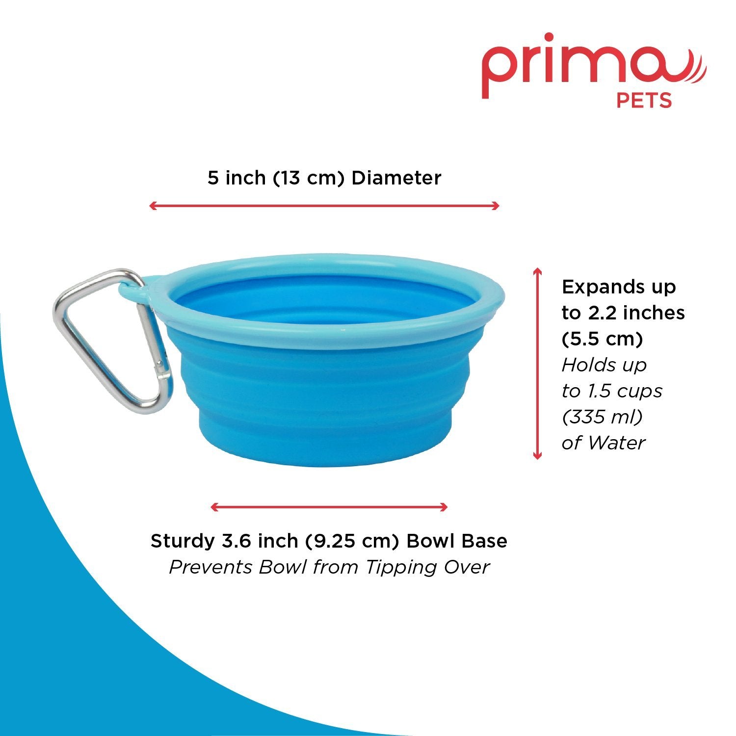 Bol Prima Pets Aqua plié, rangement ultra compact pour le sac