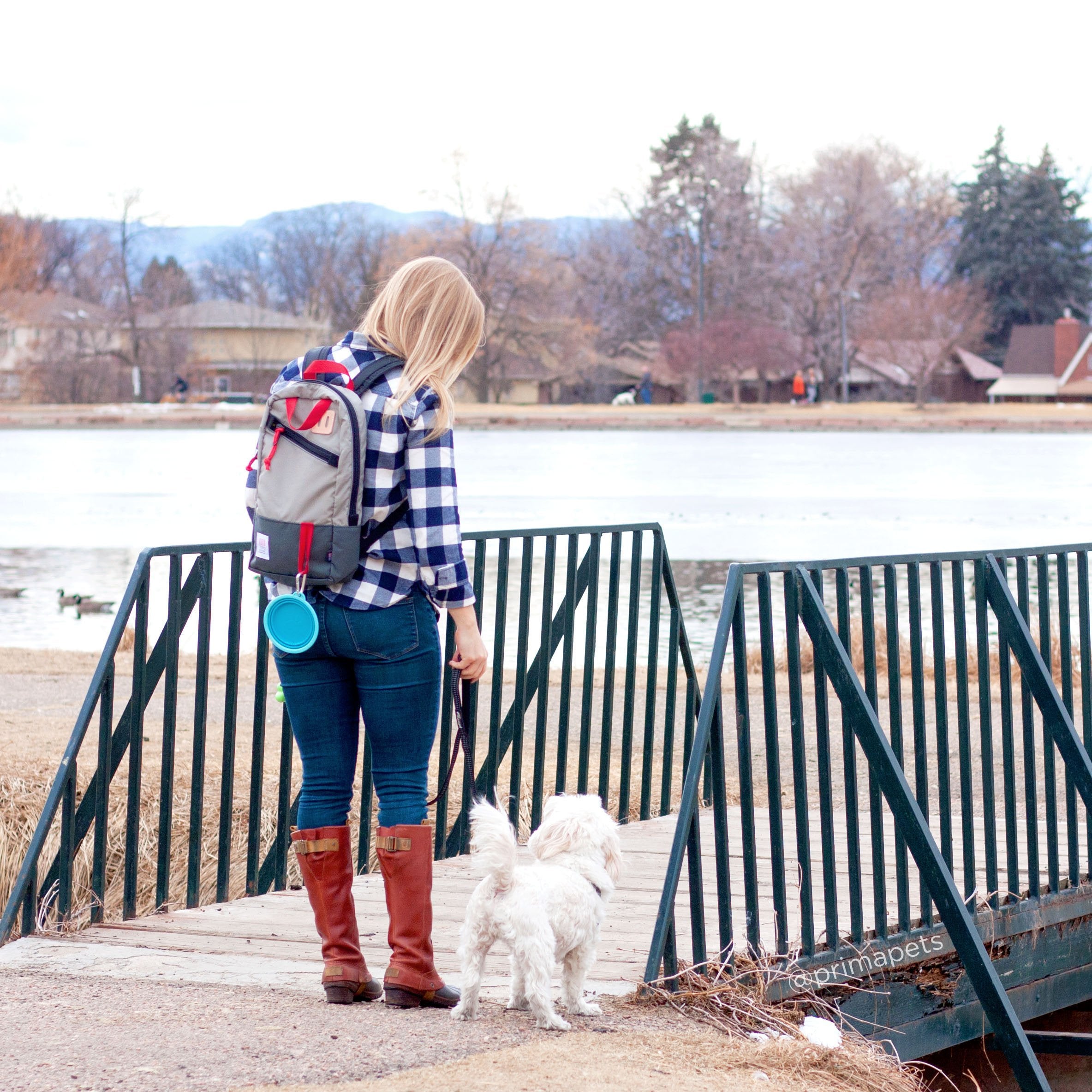 Bol Prima Pets Rose plié, rangement discret dans le sac