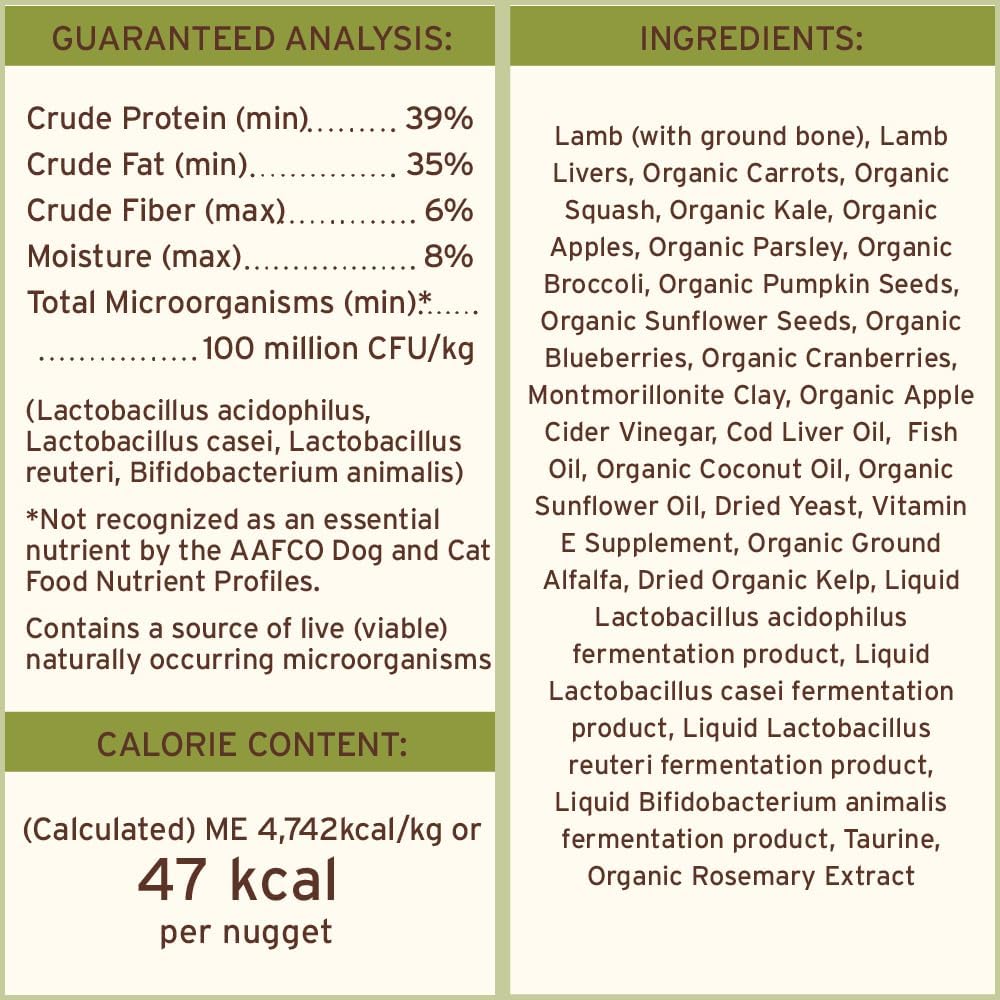 Texture croquante des Nuggets – sans céréales et appetence.