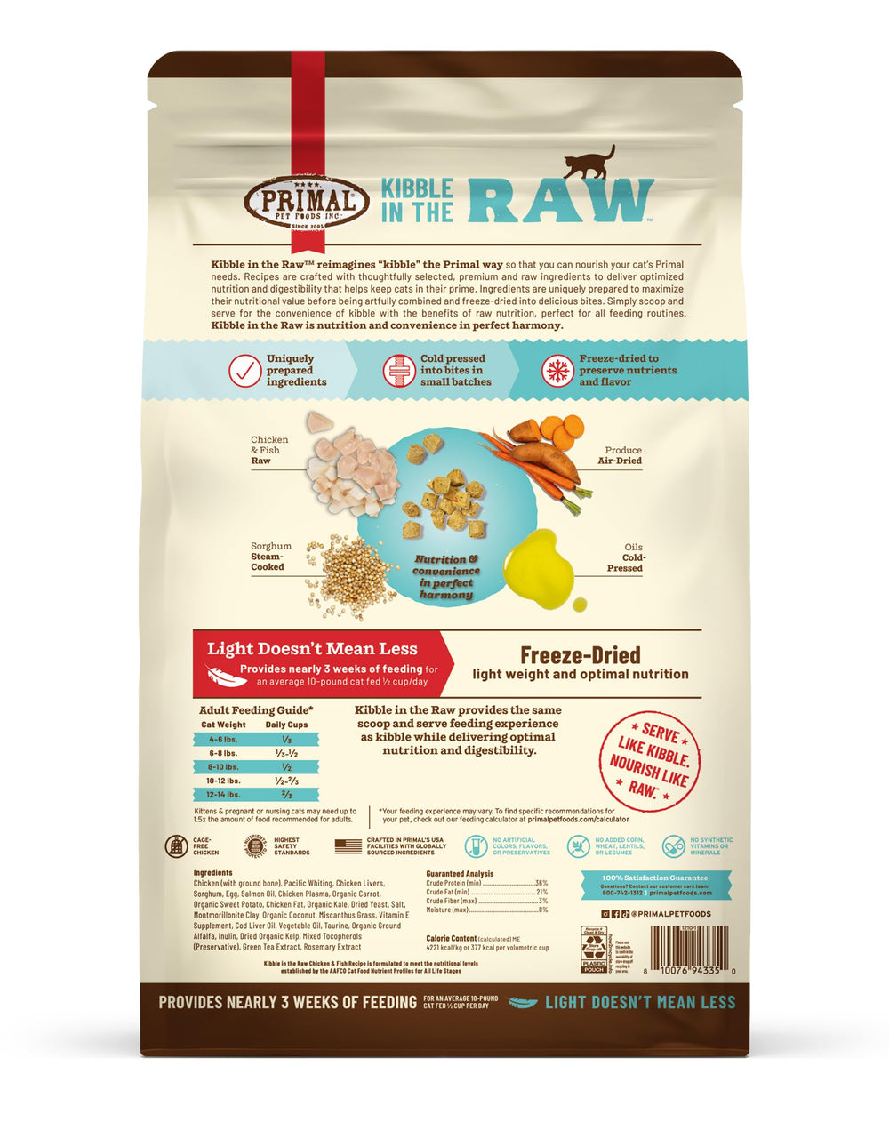 Digestion douce Primal Kibble en The Raw, formulation légère.