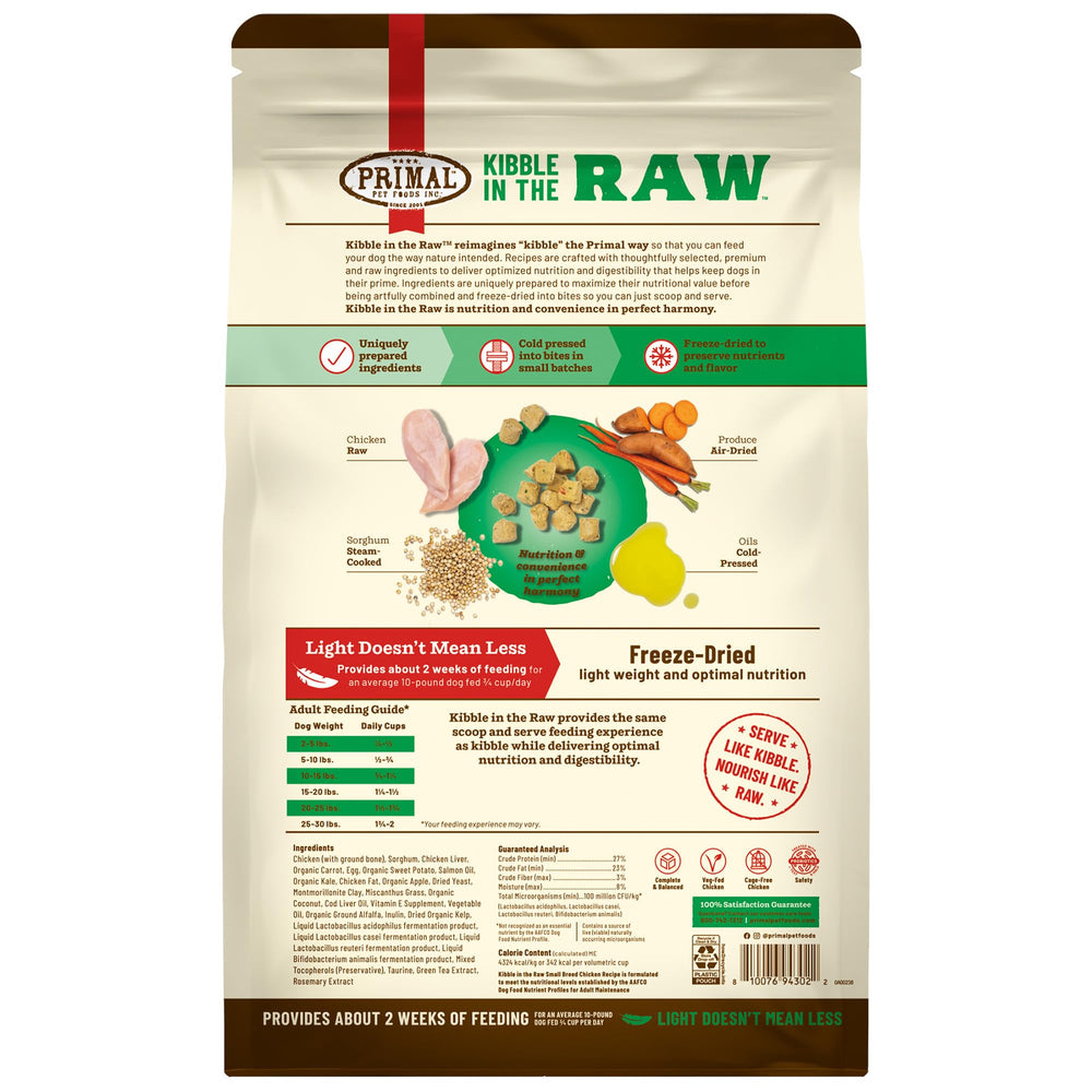 Primal sachet 1,5 lb — format pratique pour l'alimentation quotidienne.